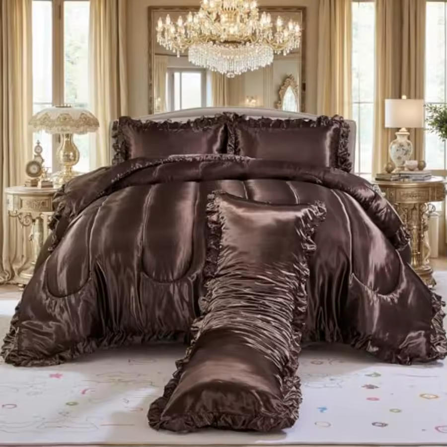 Chocolate Love Satin Bedding